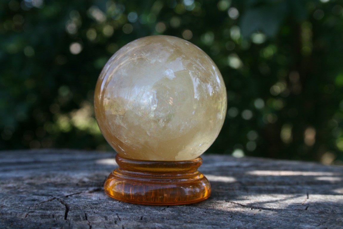 Honey Calcite Sphere clarity of insight and action, confidence,persistence and intellectual power 4885